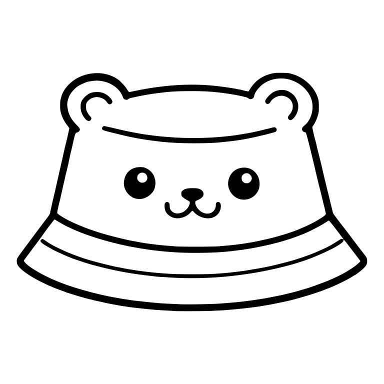Bear Bucket Hat With Round Ears and Smiling Face — free objects SVG