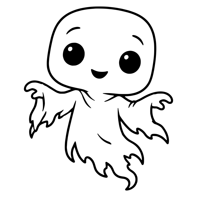 Smiling Ghost Floating With Arms Spread Wide — free fantasy-creature SVG cut file
