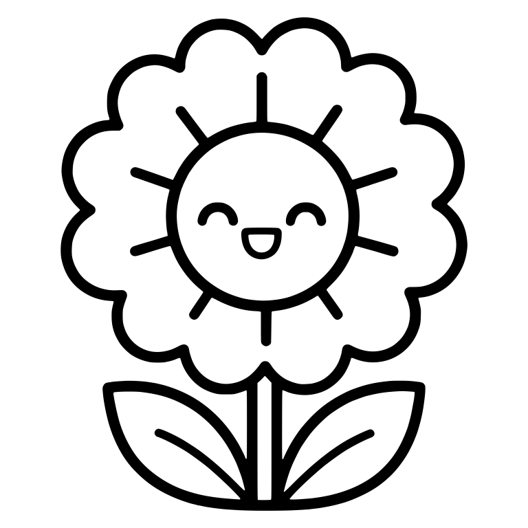 Happy Scalloped Flower With Sunny Face And Rays — free floral SVG cut file