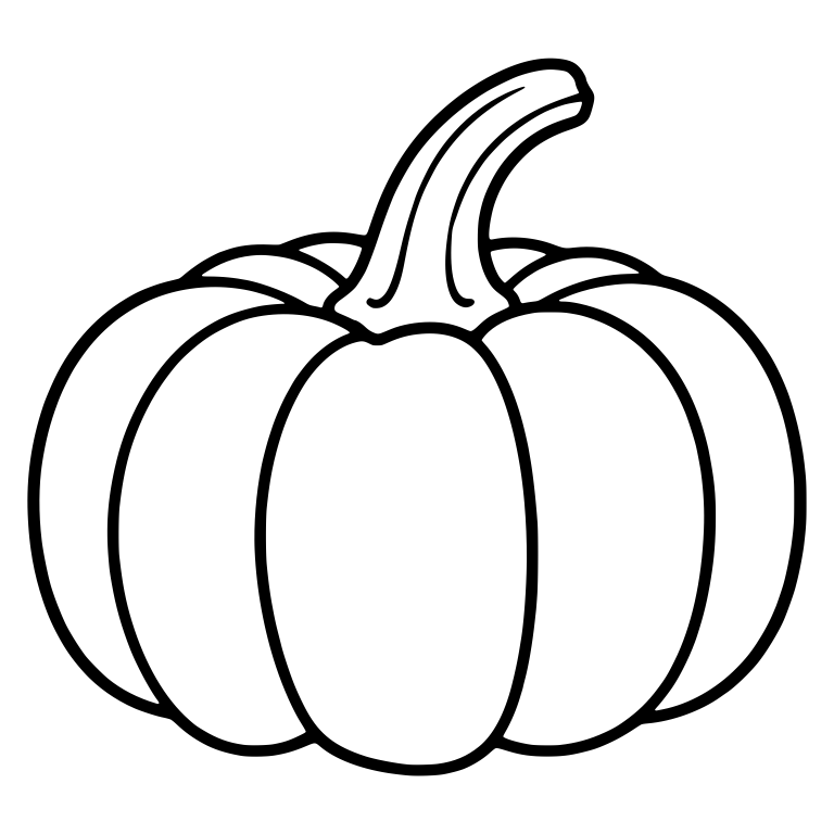 Plain Pumpkin With Long Swept Stem — free floral SVG cut file