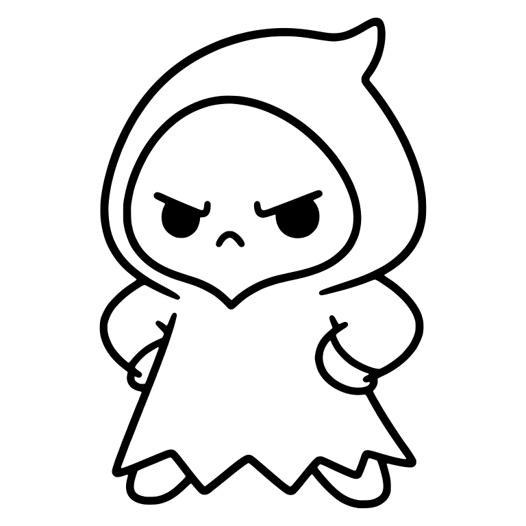 Annoyed Grim Reaper Standing With Hands on Hips — free characters SVG cut file