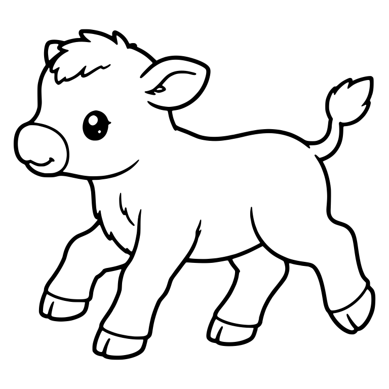 Walking Calf in Profile With Raised Tail Tuft — free animal SVG cut file