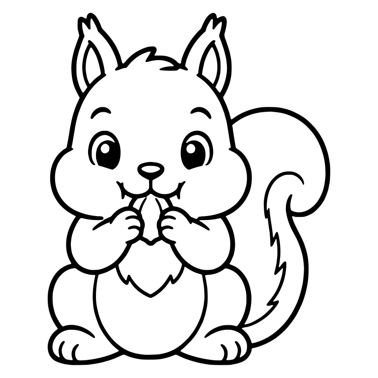 Squirrel Nibbling A Nut With Both Paws — free animal SVG cut file