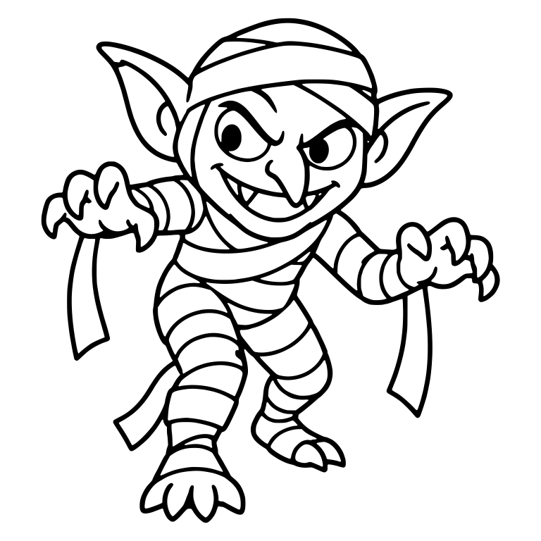 Mummy Goblin Creeping With Trailing Bandages — free fantasy-creature SVG cut file