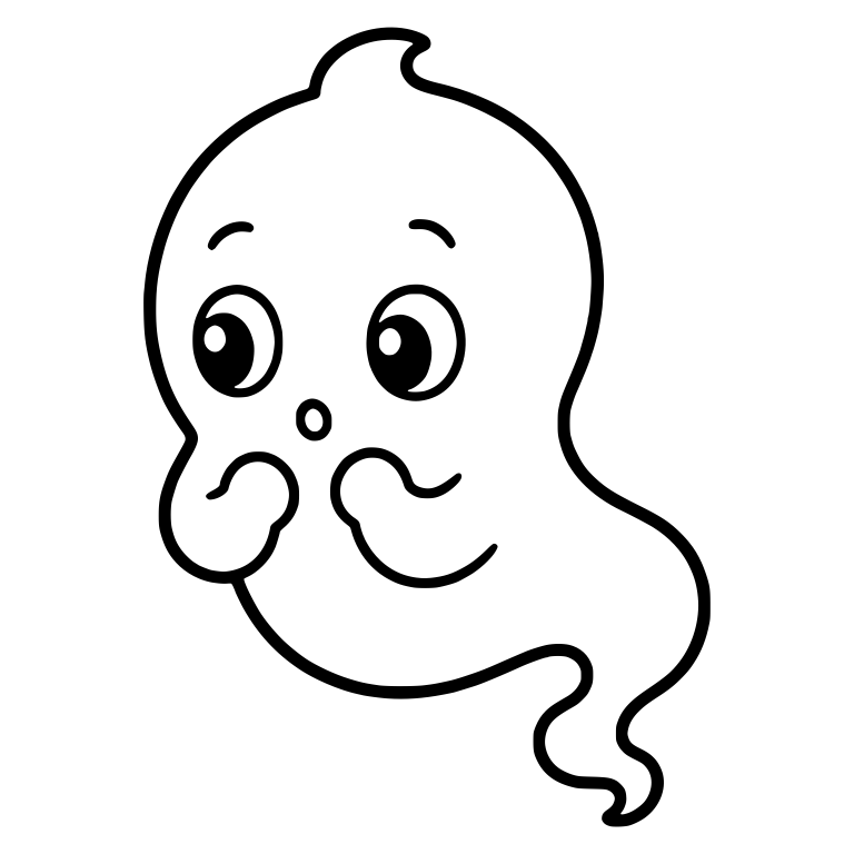 Shy Smiling Ghost With Hands at Its Cheeks — free fantasy-creature SVG cut file