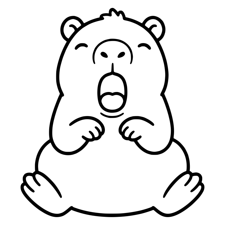 Sitting Capybara Yawning with Paws on Its Chest — free animal SVG cut file