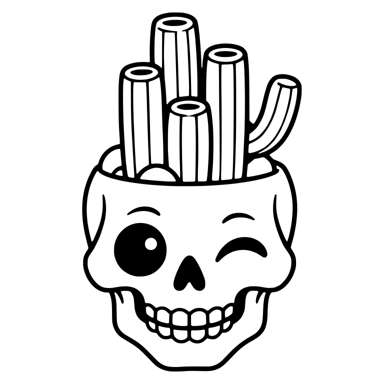 Winking Skull Planter With Organ Pipe Cactus — free skeleton SVG cut file