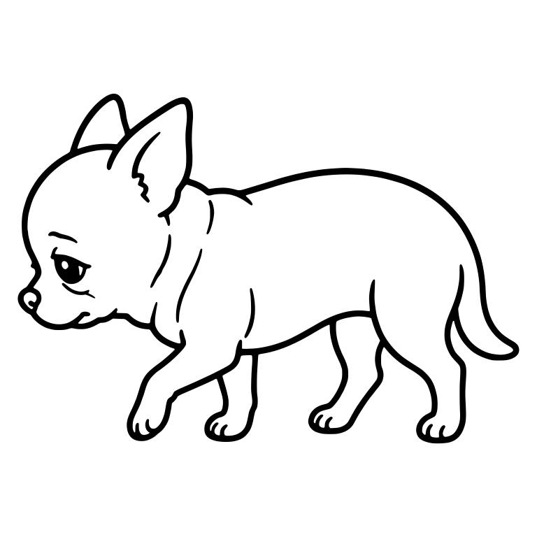 Senior Chihuahua Walking Side View With Head Lowered — free animal SVG cut file