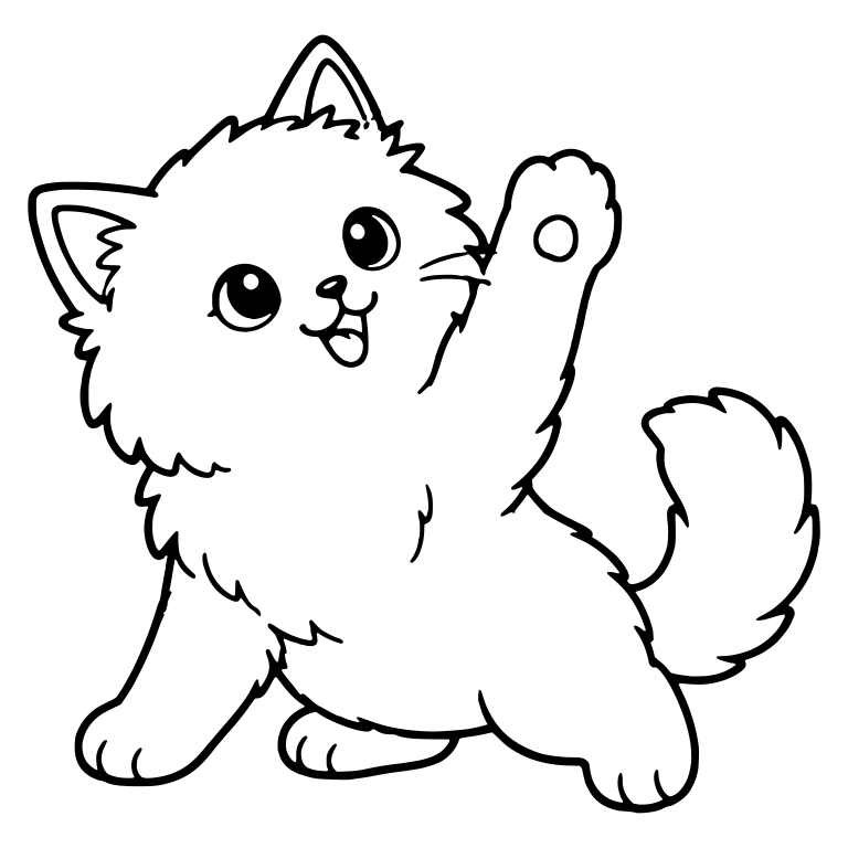 Playful Ragdoll Kitten Reaching Up With One Paw — free animal SVG cut file