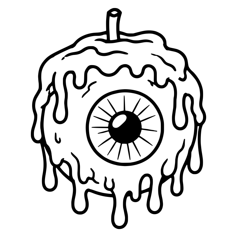 Dripping Wax Eyeball With Stem and Radiating Iris — free symbol SVG cut file