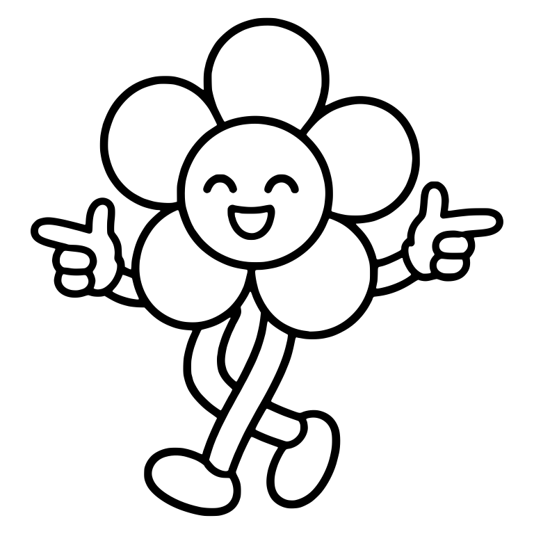 Dancing Flower Pointing Both Hands With Crossed Legs — free floral SVG cut file