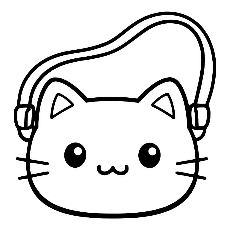 Cat Face Crossbody Bag With Long Looped Strap — free objects SVG