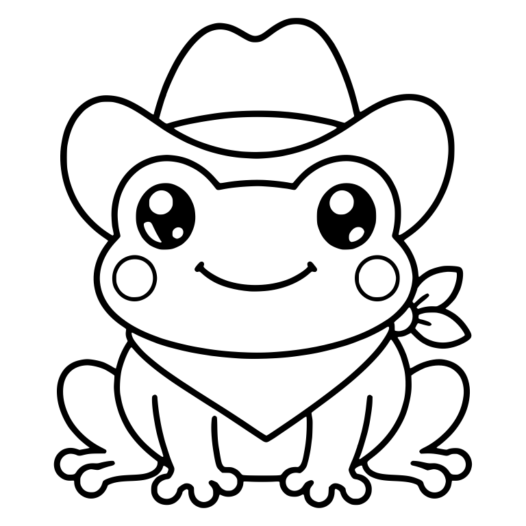 Cowboy Frog Sitting With Bandana and Shiny Eyes — free animal SVG cut file
