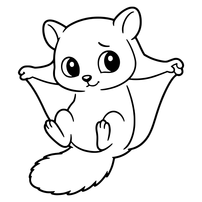 Shy Flying Squirrel With Arms Out And Feet Up — free animal SVG cut file
