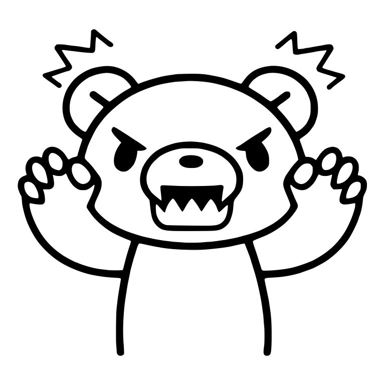 Angry Bear With Claws Up And Zigzag Anger Marks — free animal SVG cut file