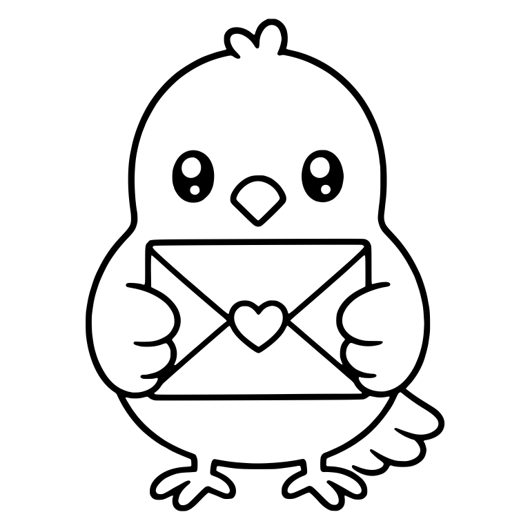 Messenger Dove Hugging Heart Envelope — free animal SVG cut file