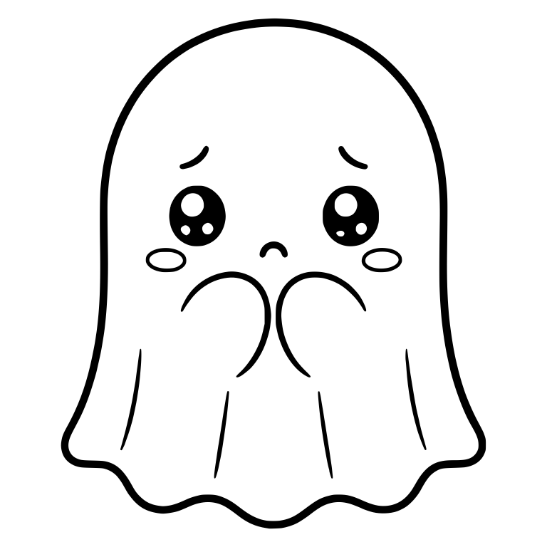 Shy Ghost with Blushing Cheeks and Hands Under Chin — free fantasy-creature SVG cut file
