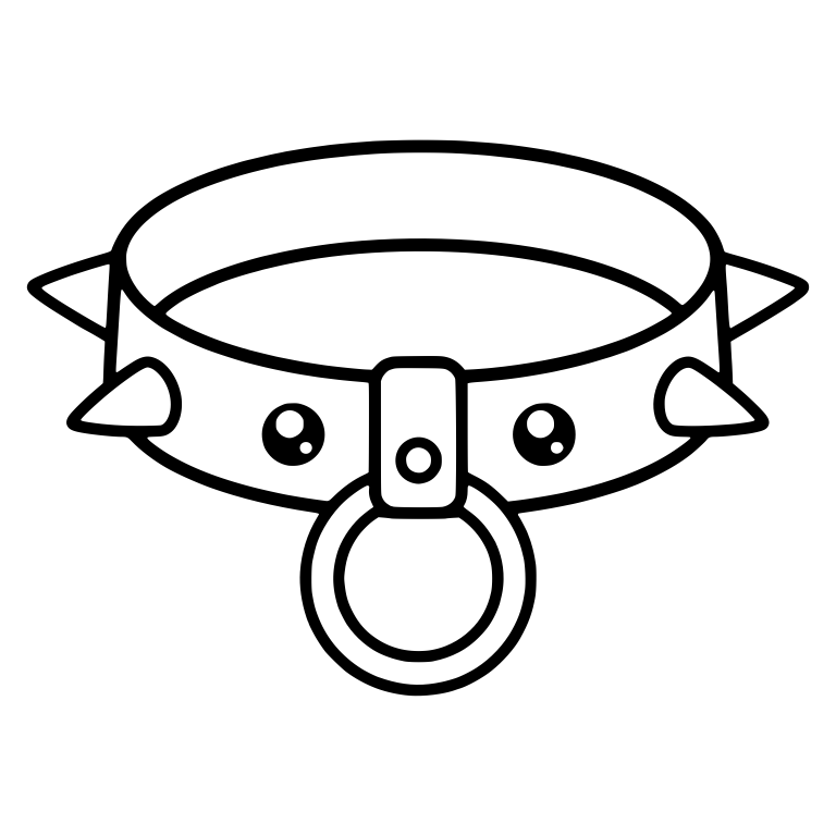 Spiked Collar With O-Ring And Sparkly Eyes — free objects SVG cut file
