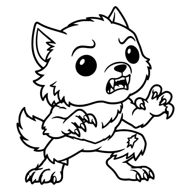 Werewolf With Crossed Claws And Torn Leg Patch — free fantasy-creature SVG cut file