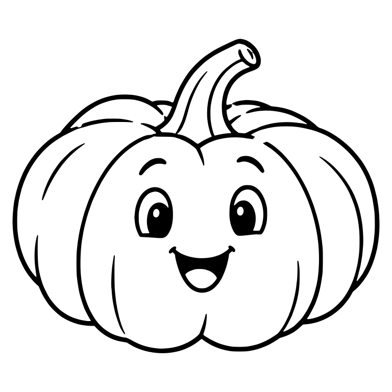 Happy Pumpkin Face With Big Eyes and Open Smile — free floral SVG cut file