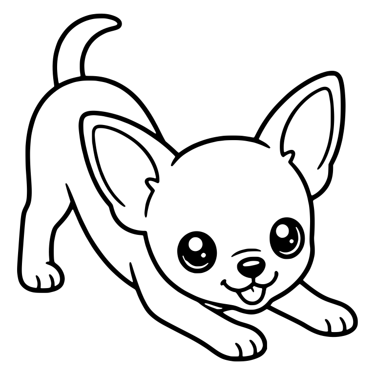 Shorthair Chihuahua Puppy Play Bow With Glossy Eyes — free animal SVG cut file