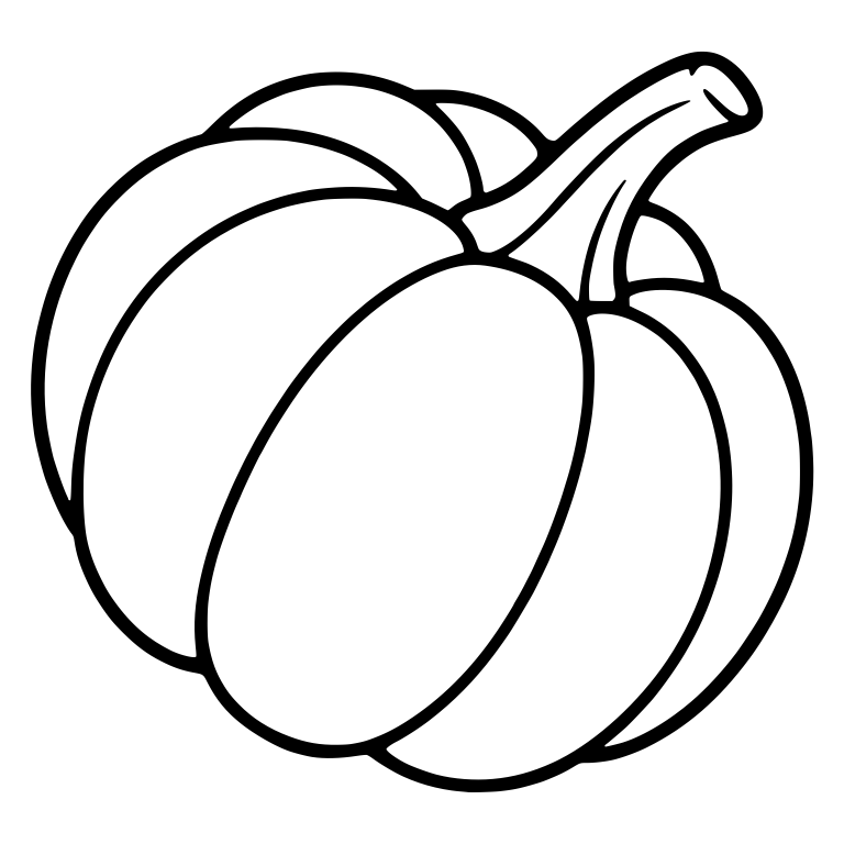 Tilted Pumpkin With Long Curved Stem — free floral SVG cut file