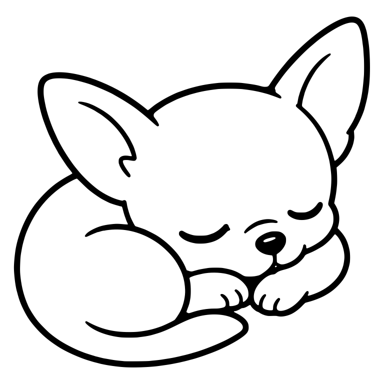 Sleeping Chihuahua Puppy Curled Up With Paws Tucked — free animal SVG cut file