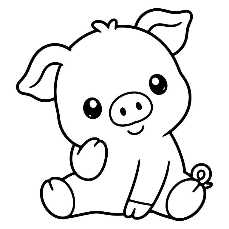 Sitting Piglet with One Paw Raised to Chest — free animal SVG cut file