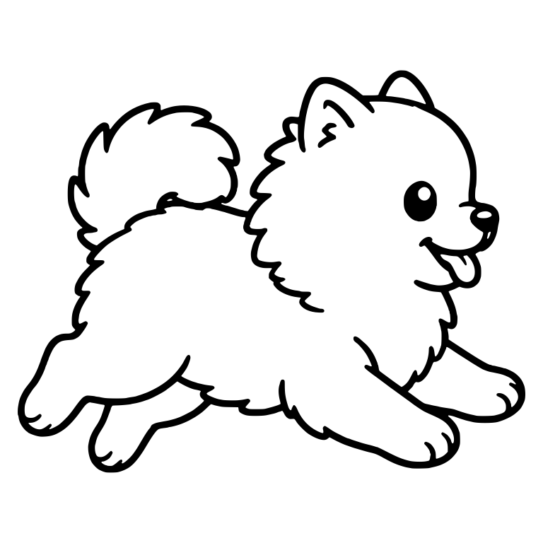 Pomeranian Running in Profile Facing Right — free animal SVG cut file