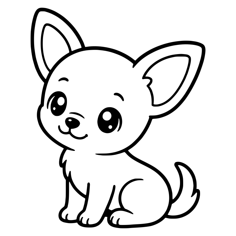 Sweet Sitting Chihuahua Puppy With Big Sparkly Eyes — free animal SVG cut file