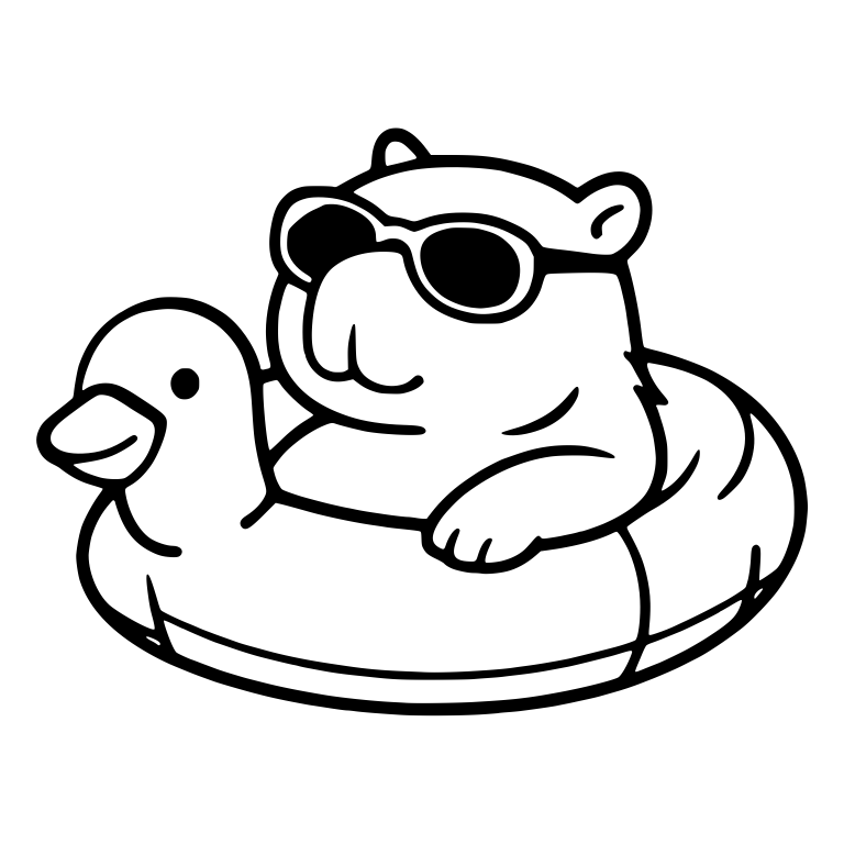 Capybara in Sunglasses on Rubber Duck Pool Float — free animal SVG cut file