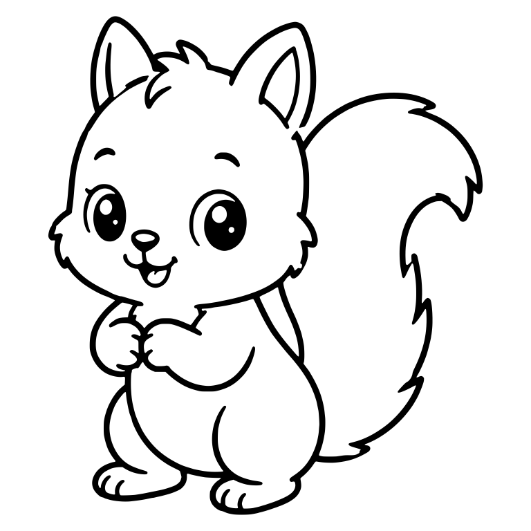 Standing Squirrel with Paws Clasped at Chest — free animal SVG cut file