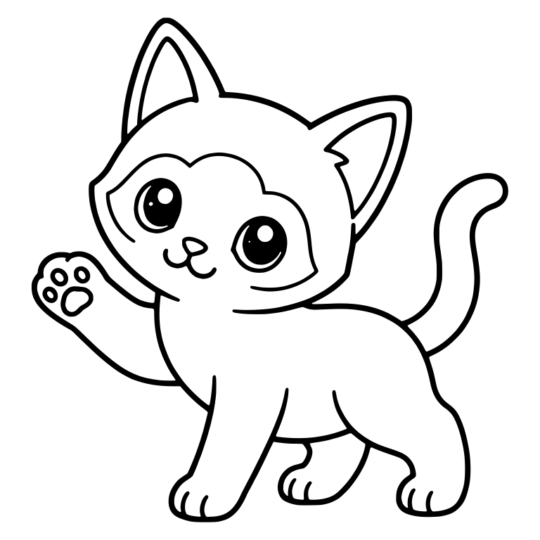 Siamese Kitten Waving One Paw Hello — free animal SVG cut file