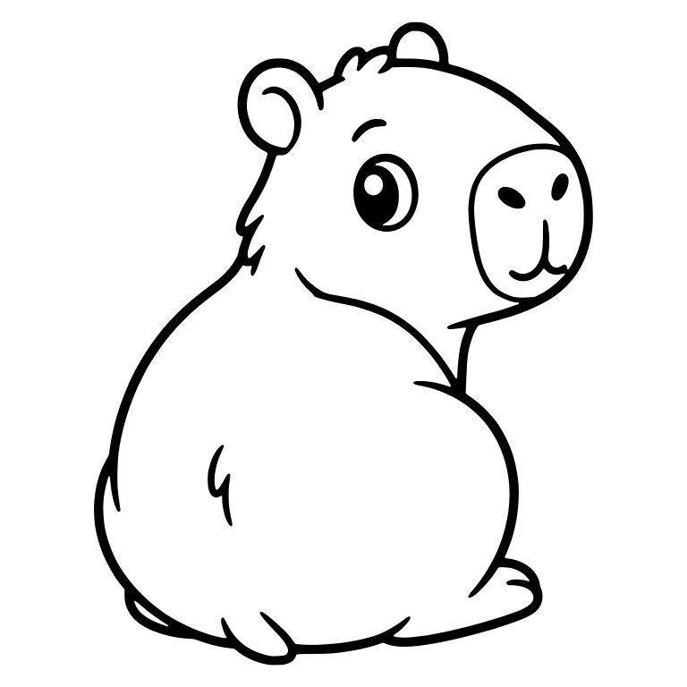 Capybara Sitting and Looking Back Over Its Shoulder — free animal SVG cut file