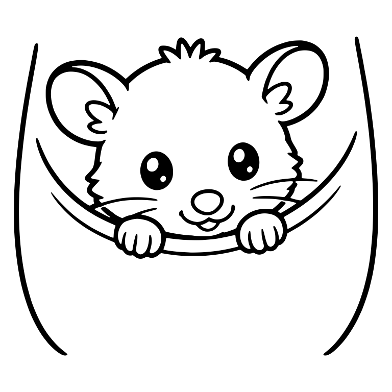 Baby Opossum Peeking Out of a Pouch With Both Paws — free animal SVG cut file