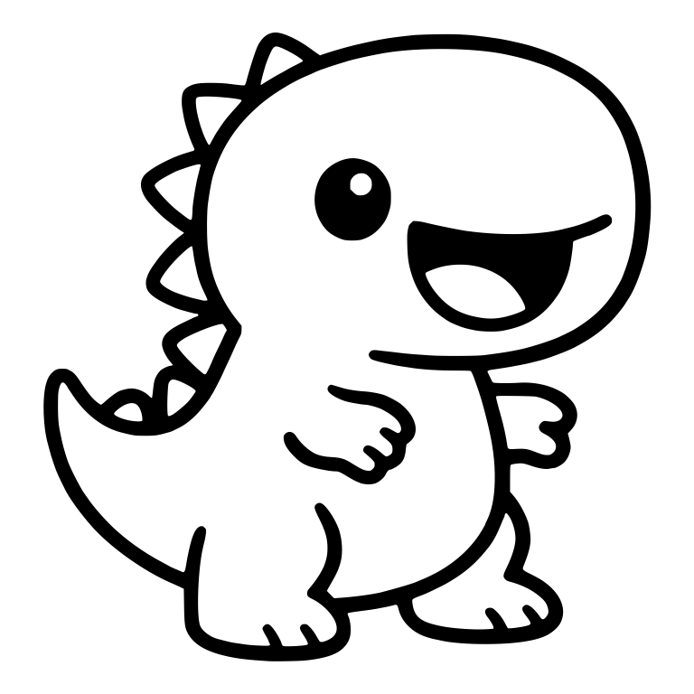 Walking Baby Dinosaur with Big Open Mouth — free animal SVG cut file