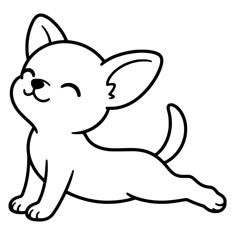 Chihuahua Puppy Upward Dog Stretch With Closed Eyes — free animal SVG cut file