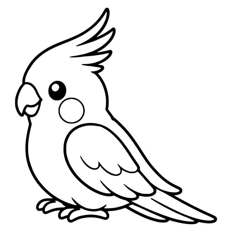 Side-View Cockatiel With Swept-Back Crest — free animal SVG cut file