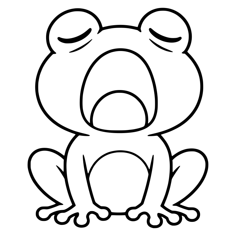 Sleepy Chibi Frog Yawning With Droopy Eyes — free animal SVG cut file