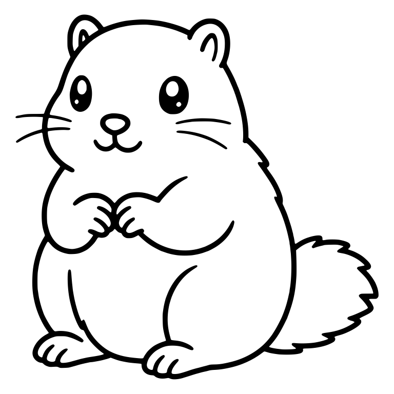 Chubby Kawaii Squirrel Sitting With Paws Clasped — free animal SVG cut file