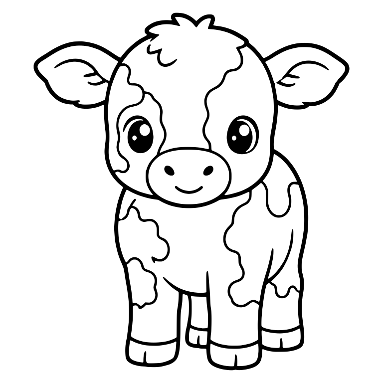 Spotted Calf Standing Front View With Face Patches — free animal SVG cut file