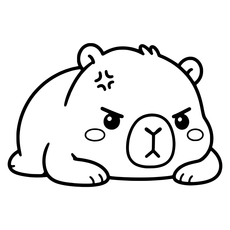 Angry Capybara Lying Down With Anger Mark — free animal SVG cut file