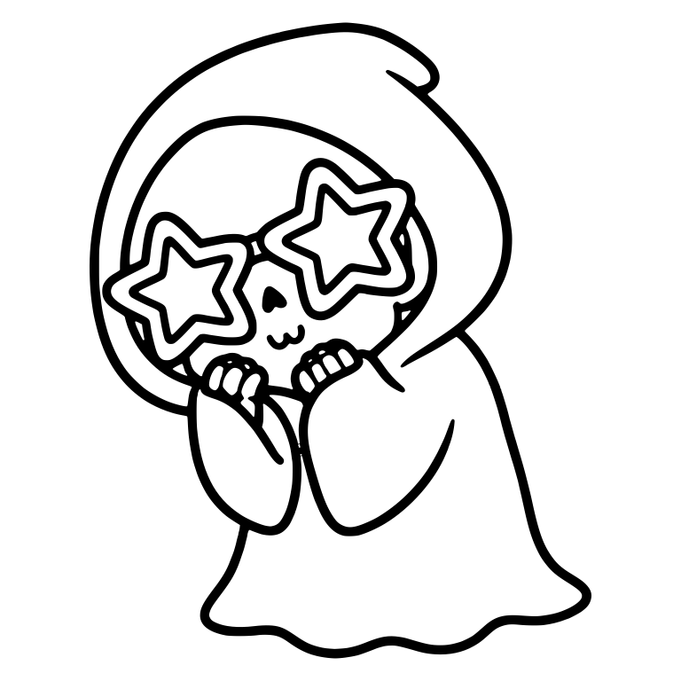 Grim Reaper In Star Sunglasses With Hands Under Chin — free characters SVG cut file