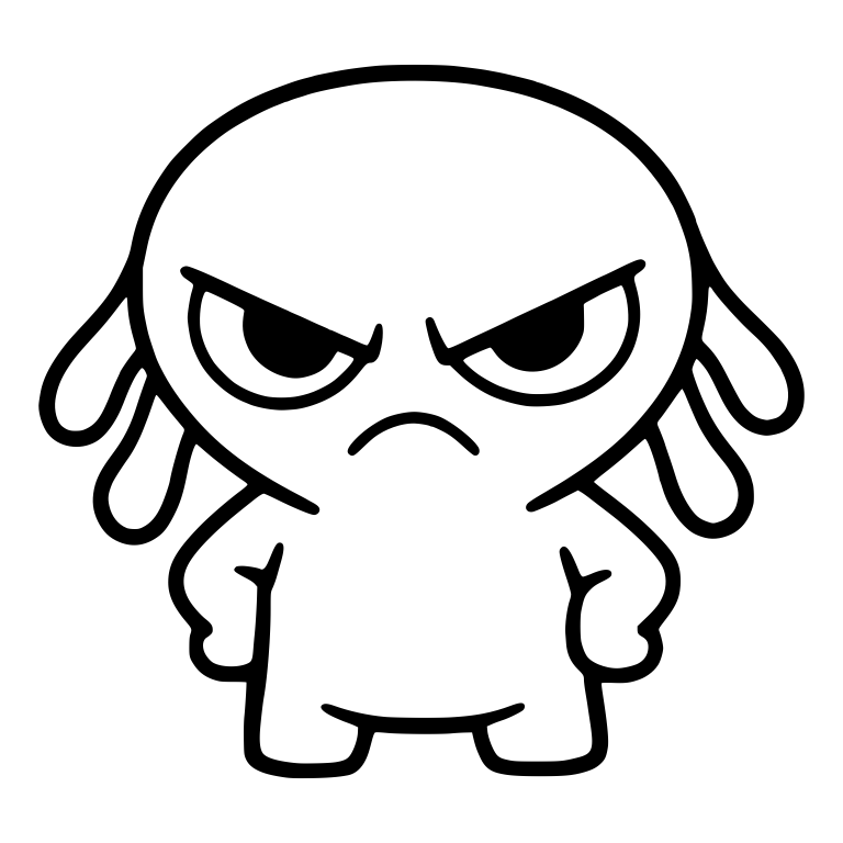 Grumpy Alien With Floppy Side Tentacles And Hands On Hips — free fantasy-creature SVG cut file