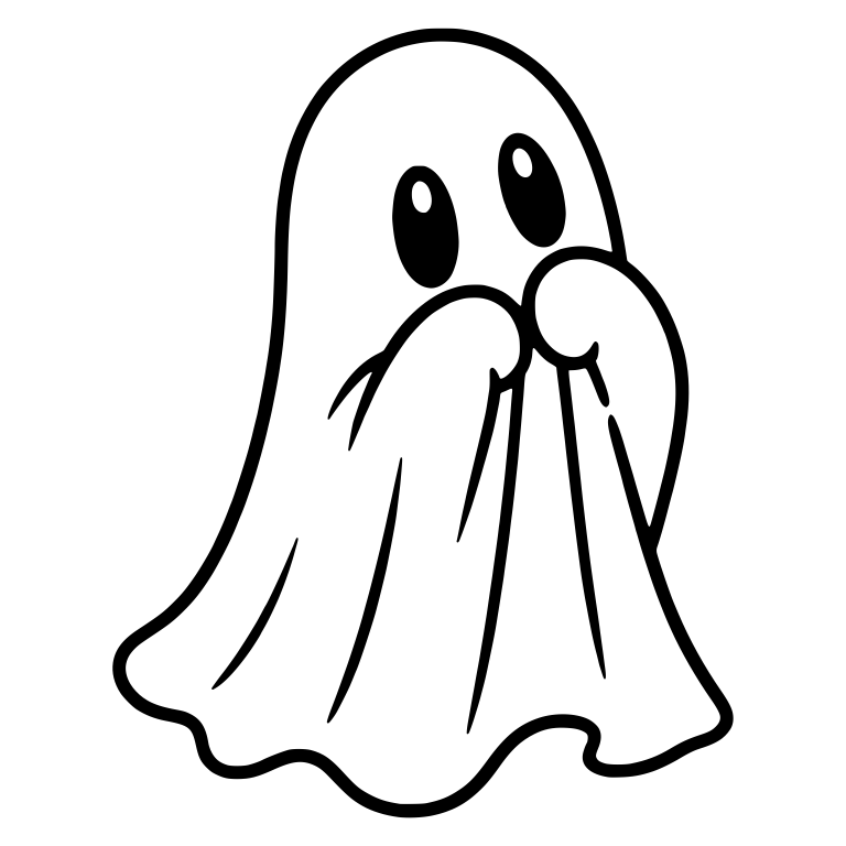 Shy Ghost Covering Mouth with Both Hands — free fantasy-creature SVG cut file