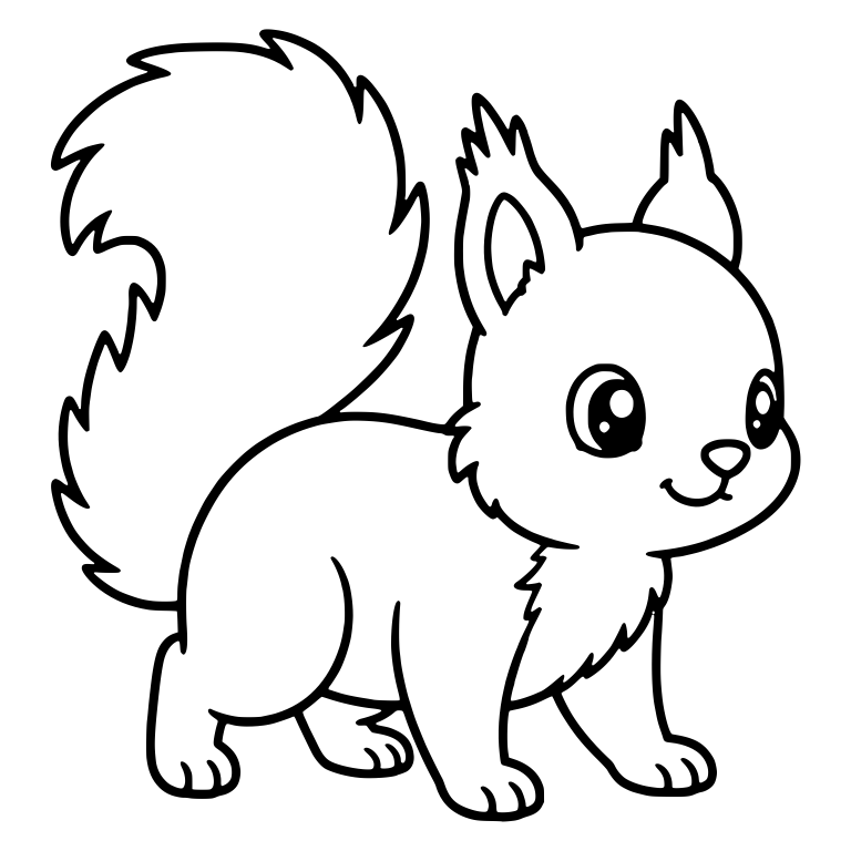 Walking Squirrel With Ear Tufts and Huge Fluffy Tail — free animal SVG cut file