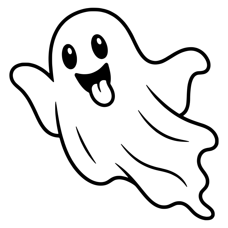 Playful Ghost Swooping with Tongue Out — free fantasy-creature SVG cut file