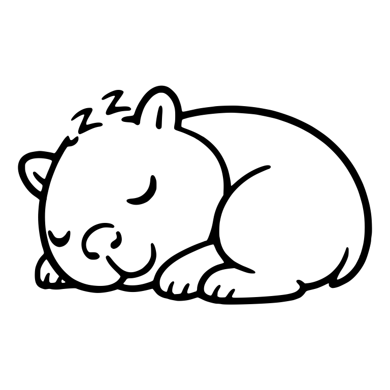 Sleeping Capybara Curled Up With Zzz — free animal SVG cut file