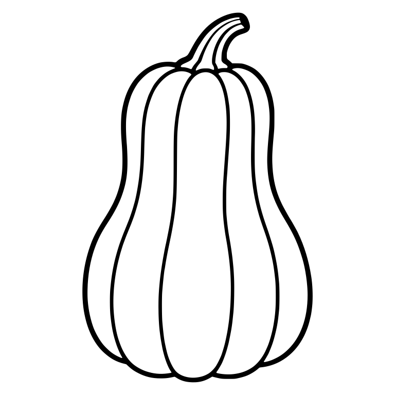 Tall Pear-Shaped Pumpkin with Narrow Neck and Hooked Stem — free floral SVG cut file