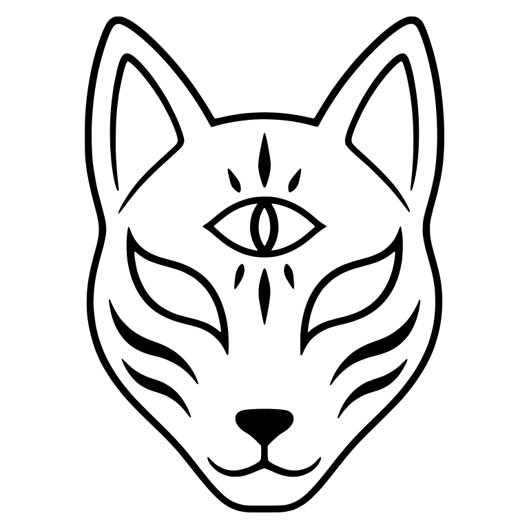 Kitsune Fox Mask With Third Eye — free objects SVG cut file